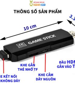 Máy Chơi Game Stick 4K 3D HDMI, Tay Cầm Không Dây, Kết Nối Tivi, Chơi Được Game PSP 6