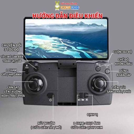 Flycam 4K Drone X6 Pro, Tích Hợp Camera Kép, Cảm Biến Tránh Vật Cản, Đèn Led Xanh Siêu Đẹp 11