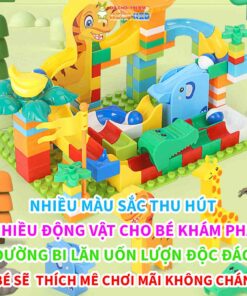 Đồ Chơi Xếp Hình Cầu Trượt Thả Bi 120 Chi Tiết Lớn Nukante, Cho Bé Dễ Dàng Lắp Ráp 7