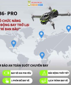 Flycam 4K Drone B6 Pro, Tích Hợp Camera Kép, Động Cơ Không Chổi Than, Cảm Biến Tránh Vật Cản, Đèn Led Xanh Siêu Đẹp 11