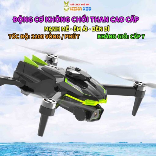 Flycam 4K Drone B6 Pro, Tích Hợp Camera Kép, Động Cơ Không Chổi Than, Cảm Biến Tránh Vật Cản, Đèn Led Xanh Siêu Đẹp 3