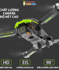 Flycam 4K Drone B6 Pro, Tích Hợp Camera Kép, Động Cơ Không Chổi Than, Cảm Biến Tránh Vật Cản, Đèn Led Xanh Siêu Đẹp 5