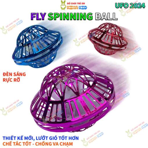 Quả cầu ma thuật UFO bay lơ lững phát sáng hình đĩa bay Fly spinner Ball nâng cấp mới chống va chạm dành cho bé 1 2