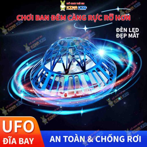 Quả cầu ma thuật UFO bay lơ lững phát sáng hình đĩa bay Fly spinner Ball nâng cấp mới chống va chạm dành cho bé 2 3