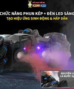 Xe Điều Khiển Địa Hình 2 Mặt Nhào Lộn Stunt Spray V2, Xoay 360 độ, Phun Sương Kép 4