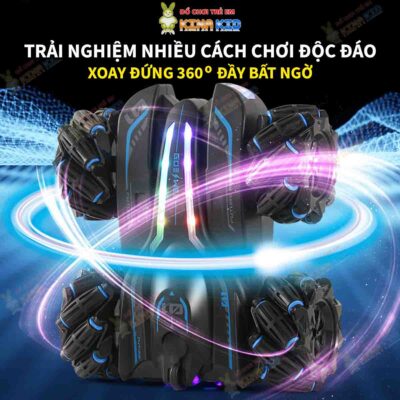 Xe Điều Khiển Địa Hình 2 Mặt Nhào Lộn Stunt Spray V2, Xoay 360 độ, Phun Sương Kép 5