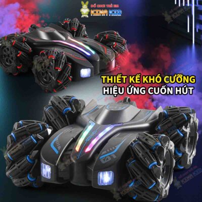 Xe Điều Khiển Địa Hình 2 Mặt Nhào Lộn Stunt Spray V2, Xoay 360 độ, Phun Sương Kép 9