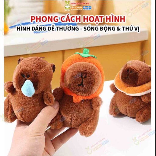 Móc khóa búp bê nhồi bông Capybara 3