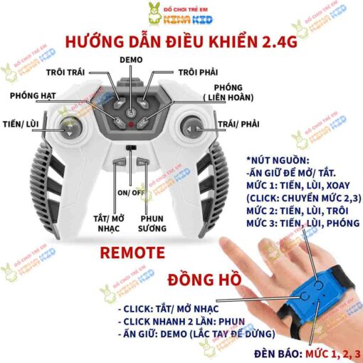 Xe tăng điều khiển từ xa bằng cảm biến đeo tay và remote 2.4Ghz Tank Mecha 7 2