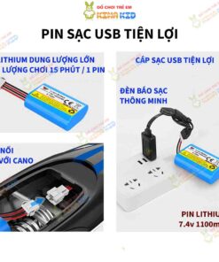 Cano điều khiển từ xa tốc độ cao 25km-h HJ808 12