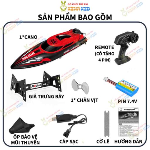 Cano điều khiển từ xa tốc độ cao 25km-h HJ808 6