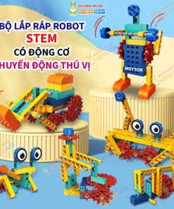 Bộ lắp ráp Robot Stem 250 chi tiết, có động cơ chuyển động thú vị cho bé phát triên tư duy logic 1