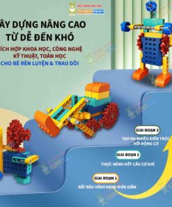 Bộ lắp ráp Robot Stem 250 chi tiết, có động cơ chuyển động thú vị cho bé phát triên tư duy logic 2