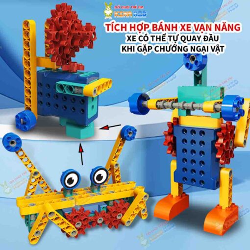 Bộ lắp ráp Robot Stem 250 chi tiết, có động cơ chuyển động thú vị cho bé phát triên tư duy logic 5