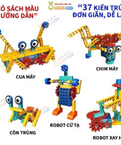 Bộ lắp ráp Robot Stem 250 chi tiết, có động cơ chuyển động thú vị cho bé phát triên tư duy logic 9