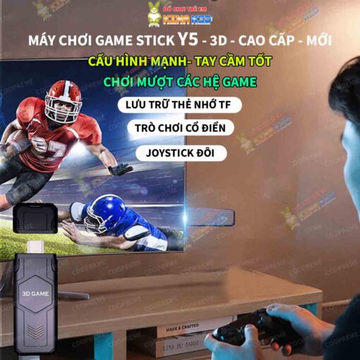 Máy Chơi Game Stick Y5 3D kết nối tivi, cấu hình mạnh, tay cầm mượt, chơi tốt game PSP 2