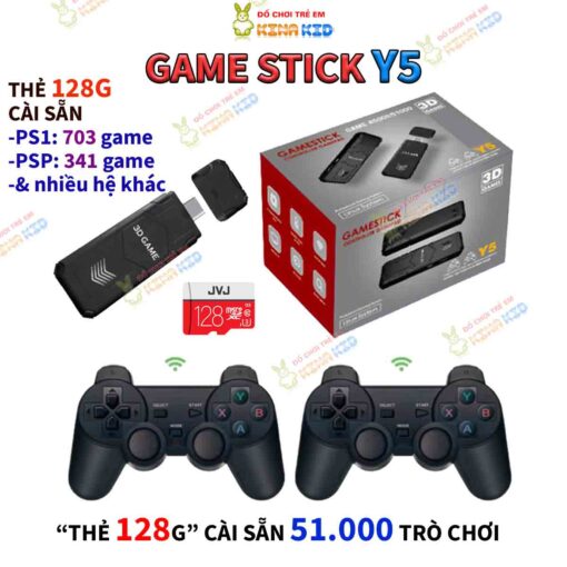 Máy Chơi Game Stick Y5 3D kết nối tivi, cấu hình mạnh, tay cầm mượt, chơi tốt game PSP thẻ 128