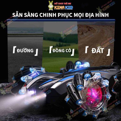 Xe Điều Khiển Địa Hình 2 Mặt Nhào Lộn Stunt Light 2, Xoay 360 độ 7