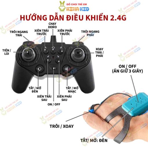 Xe Điều Khiển Địa Hình 2 Mặt Nhào Lộn Stunt Light 2, Xoay 360 độ 9